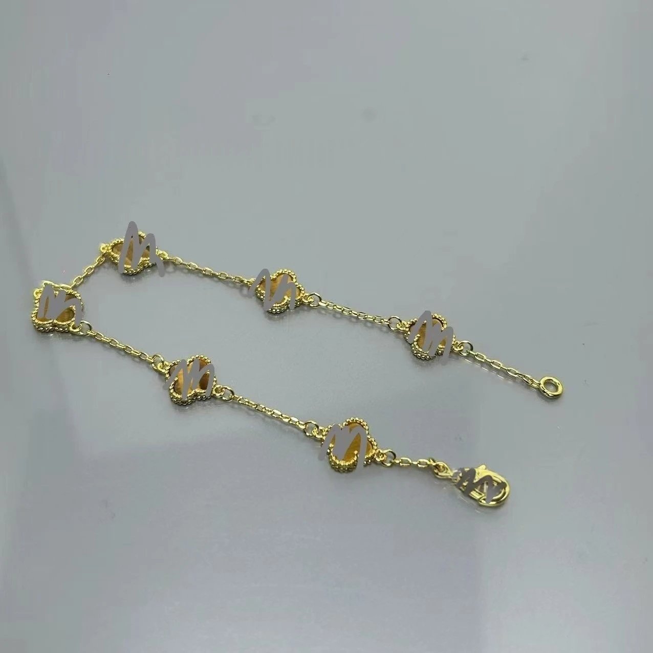 MMY Floral Link Gold Chain Bracelet