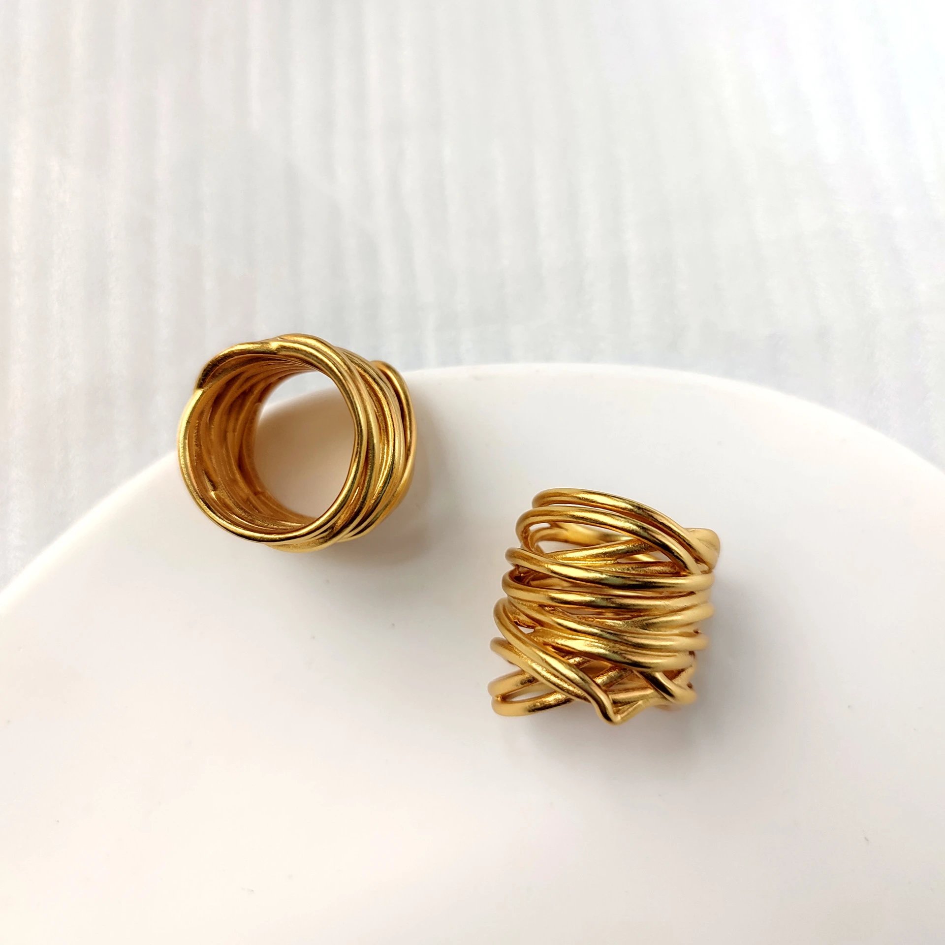 Gold Wire Coil Ring Jewelry - 5