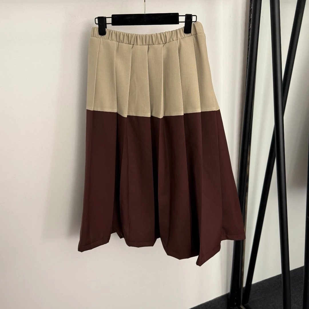 MMY Cropped Color-Block Track Jacket Beige and Burgundy Outerwear - 9