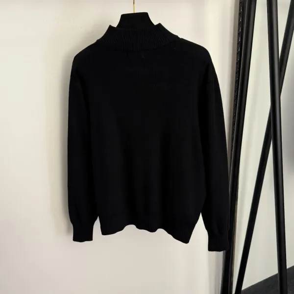 Chanel CC Logo Knit Set Black Sweater and Pants - 6