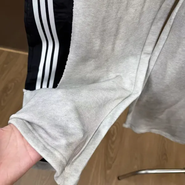Adidas Originals Track Pants Gray/Black Three-Stripe Cutout Sweatpants - 16