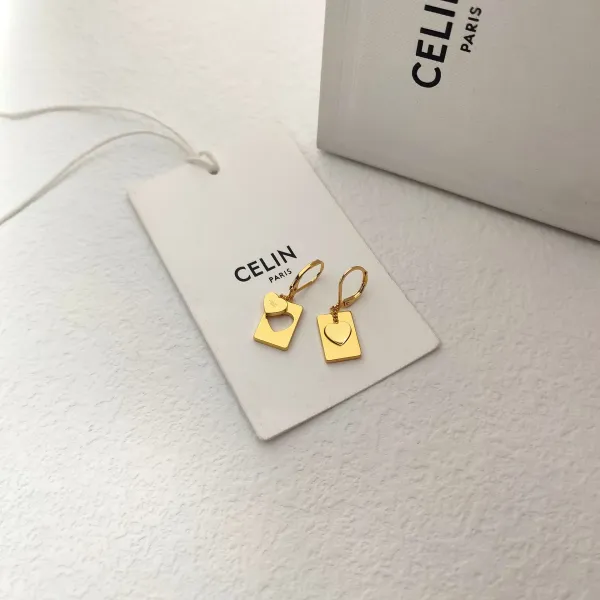 Celine Heart Cut-Out Pendant Necklace Gold - 3