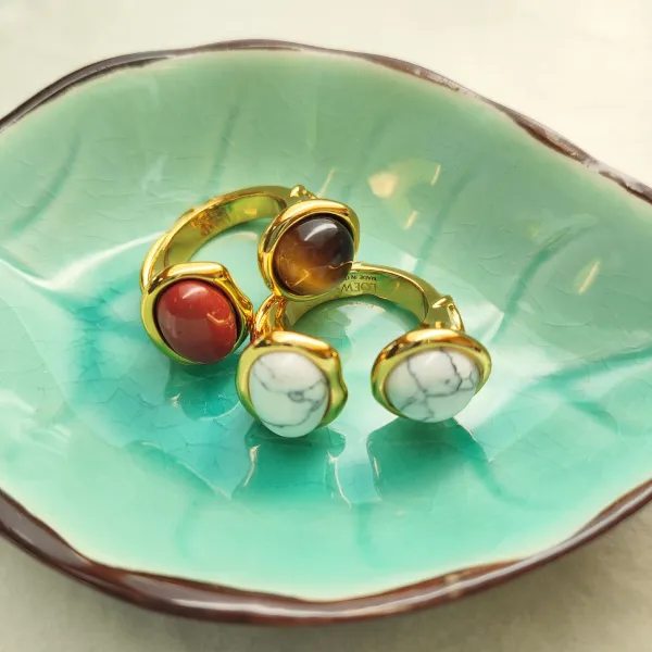 Loewe Two-Stone Cabochon Ring Gold - 5