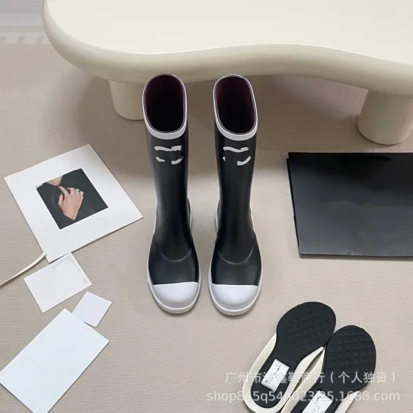 Off-White x Hunter Rain Boots Black White Rubber Knee-Boots - 13