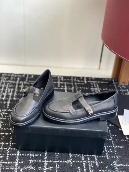 Chanel Mary Jane Loafers Brown Leather Shoes - 5