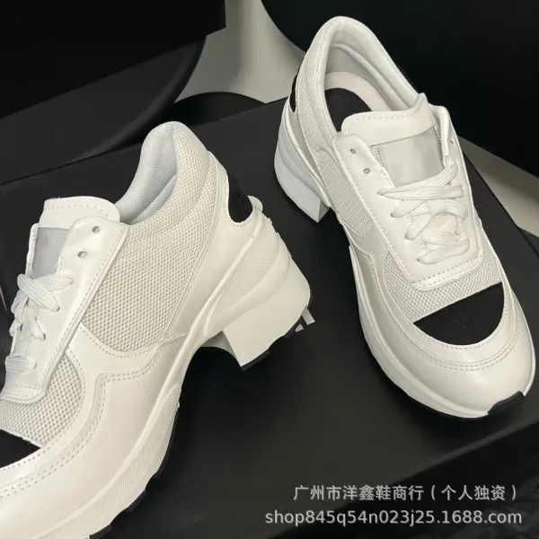 Chanel CC Logo Chunky Sneakers White Black - 17