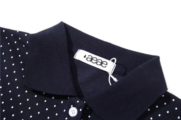 Aeae Polka Dot Gray Polo Shirt - 41