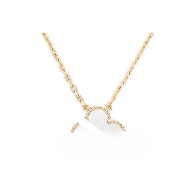 Gold - White Mother Shell - Necklace