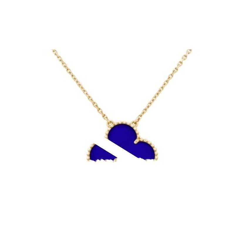 Gold Blue Agate Necklace
