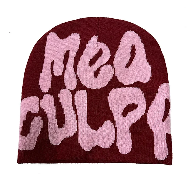 Unbranded Hats Knitted Beanie with Oversized Lettering product detail image 11