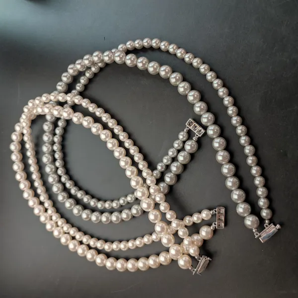 Pearl Strand Necklace White Jewelry - 5