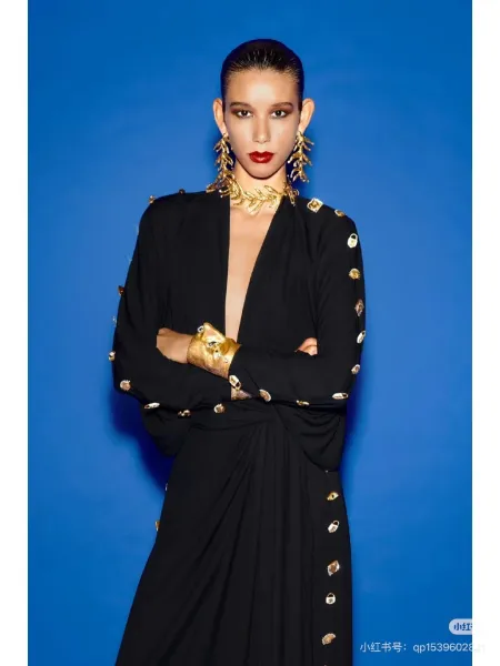 Versace Medusa-Embellished Wrap Dress Black - 3