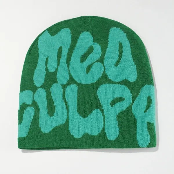 Mea Culpa Pink and Brown Knit Beanie - 18