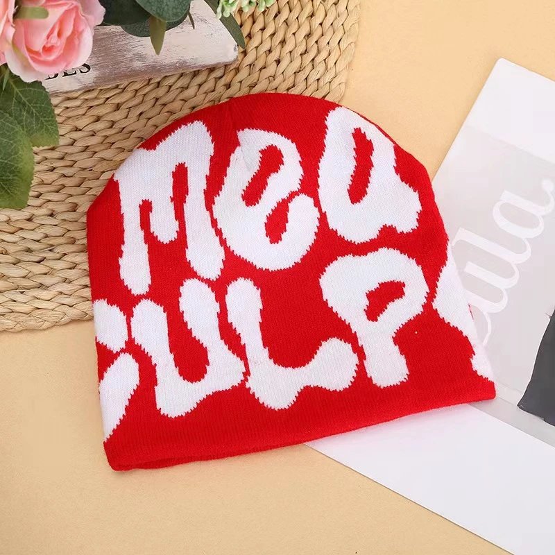 Mea Culpa Pink and Brown Knit Beanie - 31