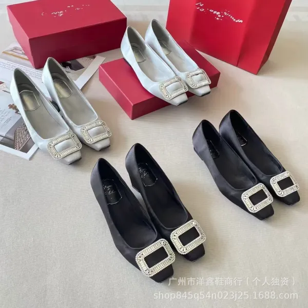 Black Square-Buckle Embellished Loafers - 2