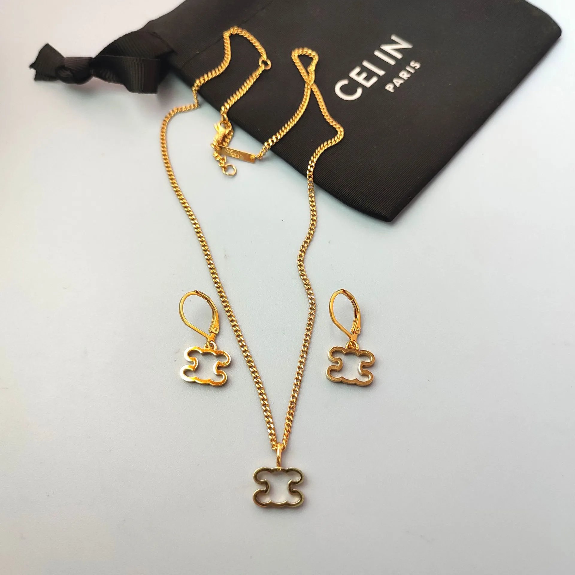 Celine Triomphe Gold-Plated Cloud Motif Earrings - 2