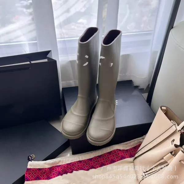 Off-White x Hunter Rain Boots Black White Rubber Knee-Boots - 30
