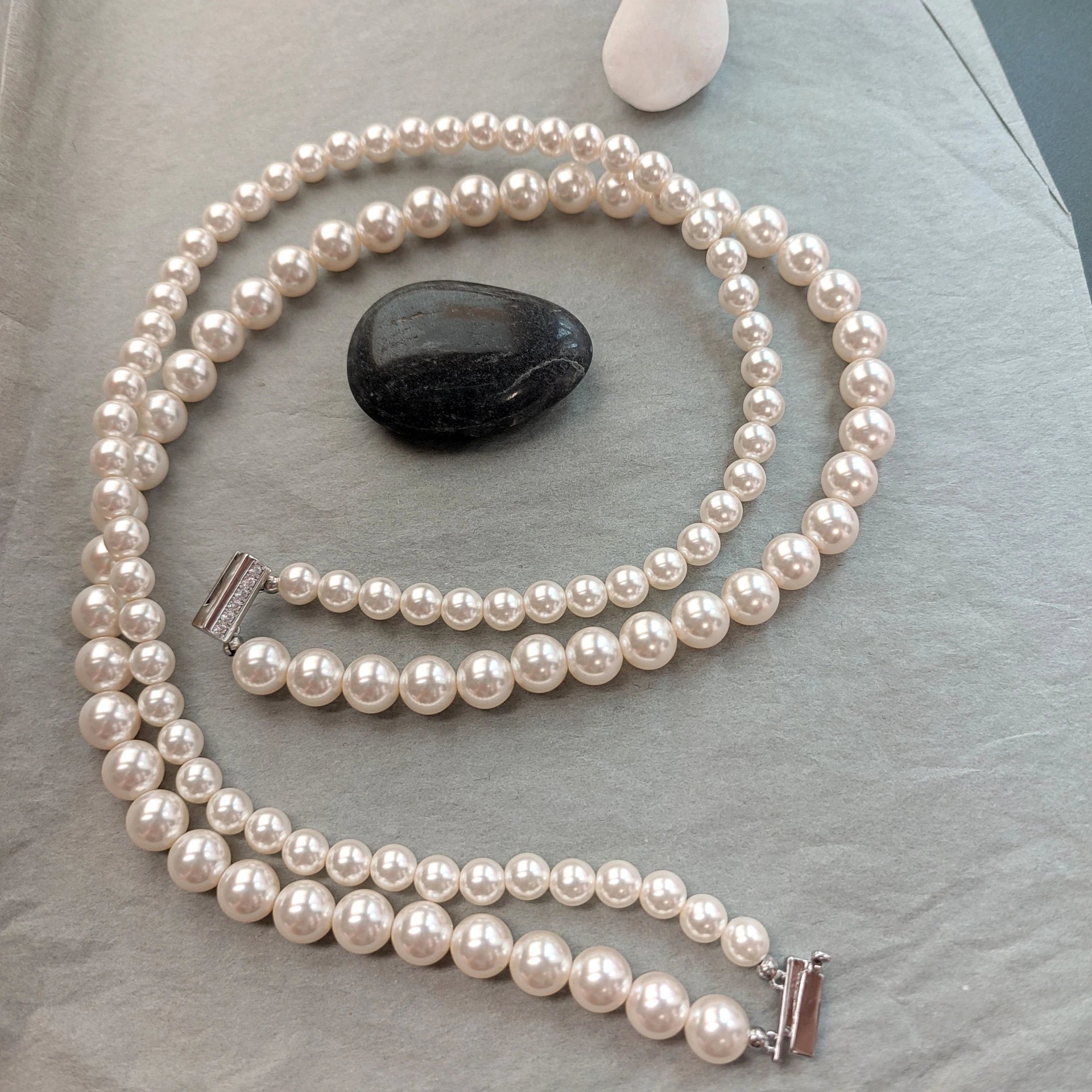 Pearl Strand Necklace White Jewelry - 6