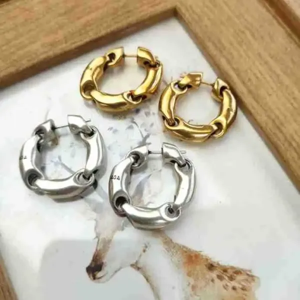 Gucci Link to Love Hoop Earrings Gold Jewelry - 6