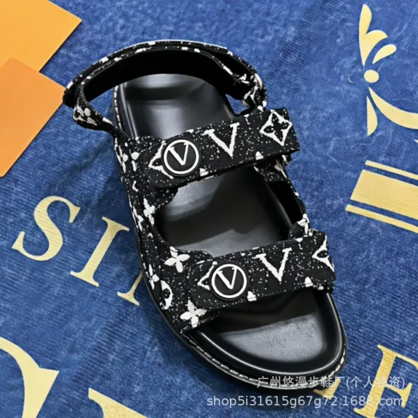 Louis Vuitton Monogram Denim Slide Sandals Light Blue - 11