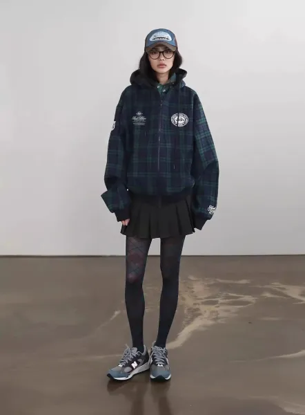 Burberry Tartan Check Hoodie Navy Green - 22