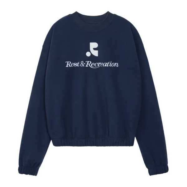 Rest & Recreation Logo Crewneck Sweatshirt Light Blue - 17