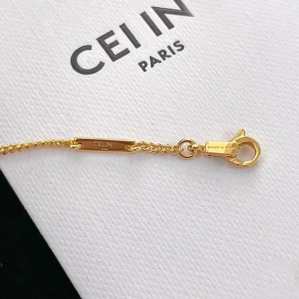 Celine Triomphe Puzzle Pendant Necklace Gold - 14