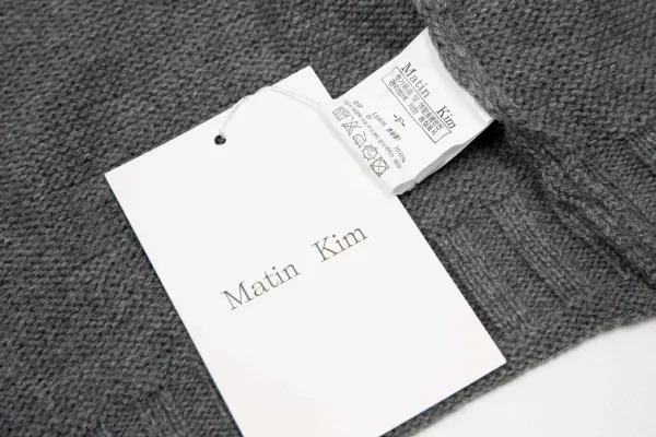Matin Kim Logo Knit Turtleneck Sweater Gray - 16