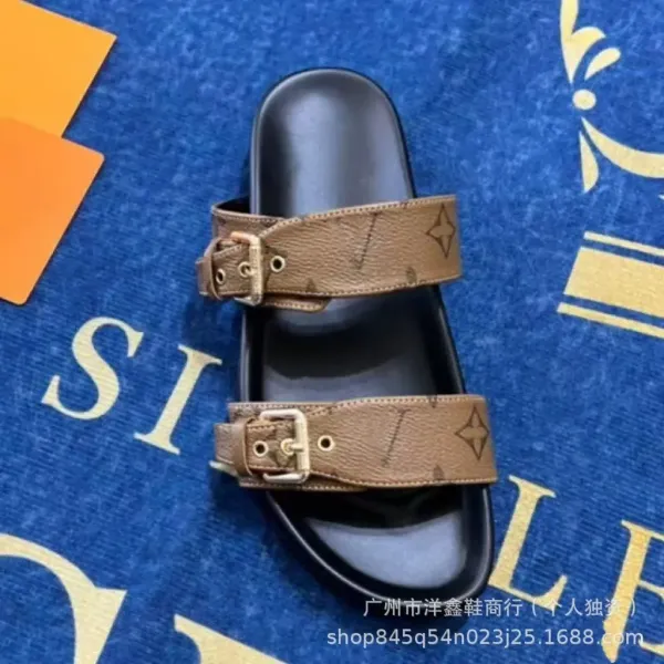 Louis Vuitton Monogram Slide Sandals Black - 8