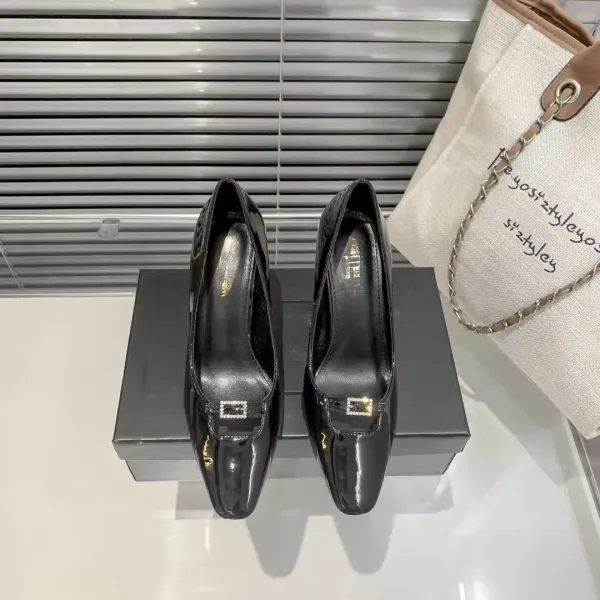 Saint Tears Metallic Tip Stiletto Heels Black/Gold - 7