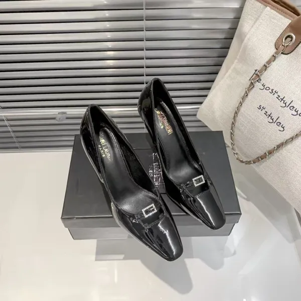 Saint Tears Metallic Tip Stiletto Heels Black/Gold - 8