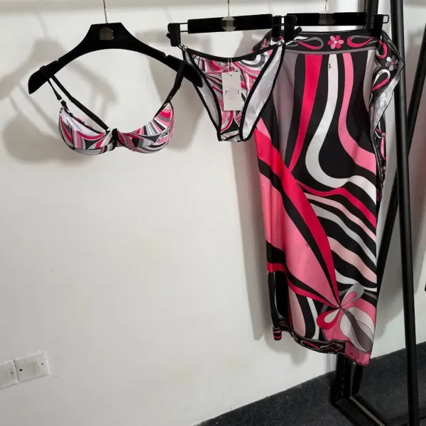 Philipp Plein x Pucci-Style Swirl Print Set: Bra, Thong, and Slip Dress - 13
