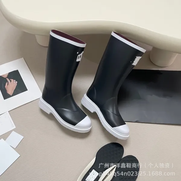 Off-White x Hunter Rain Boots Black White Rubber Knee-Boots - 14