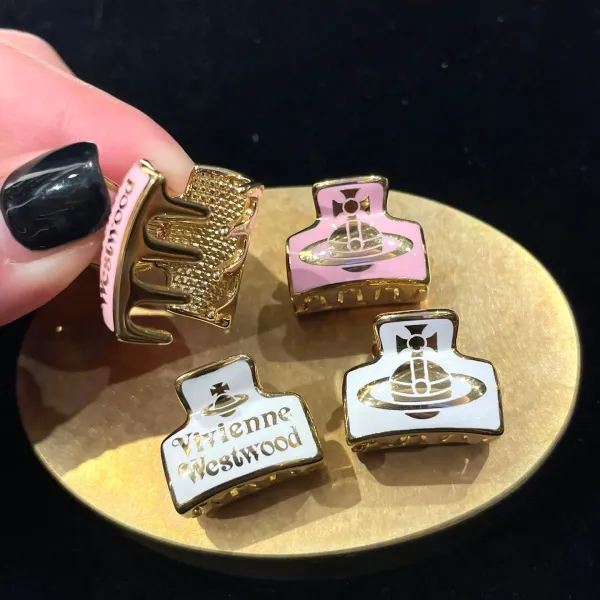 Vivienne Westwood Orb Pink Hair Claw Clips - 2