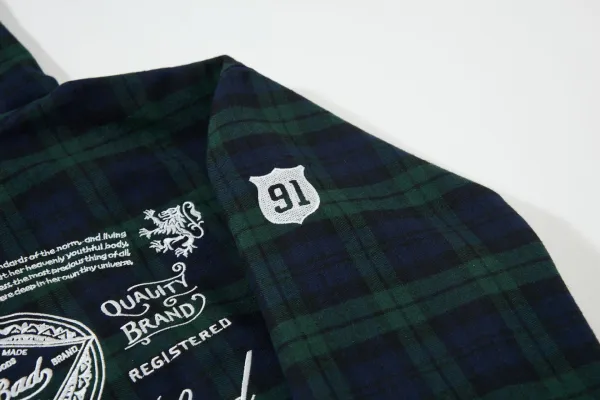 Burberry Tartan Check Hoodie Navy Green - 54