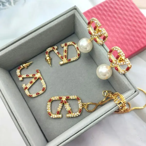 Dior CD Icon Earrings Red and Gold Crystal Embellished Hoop Earrings - 4