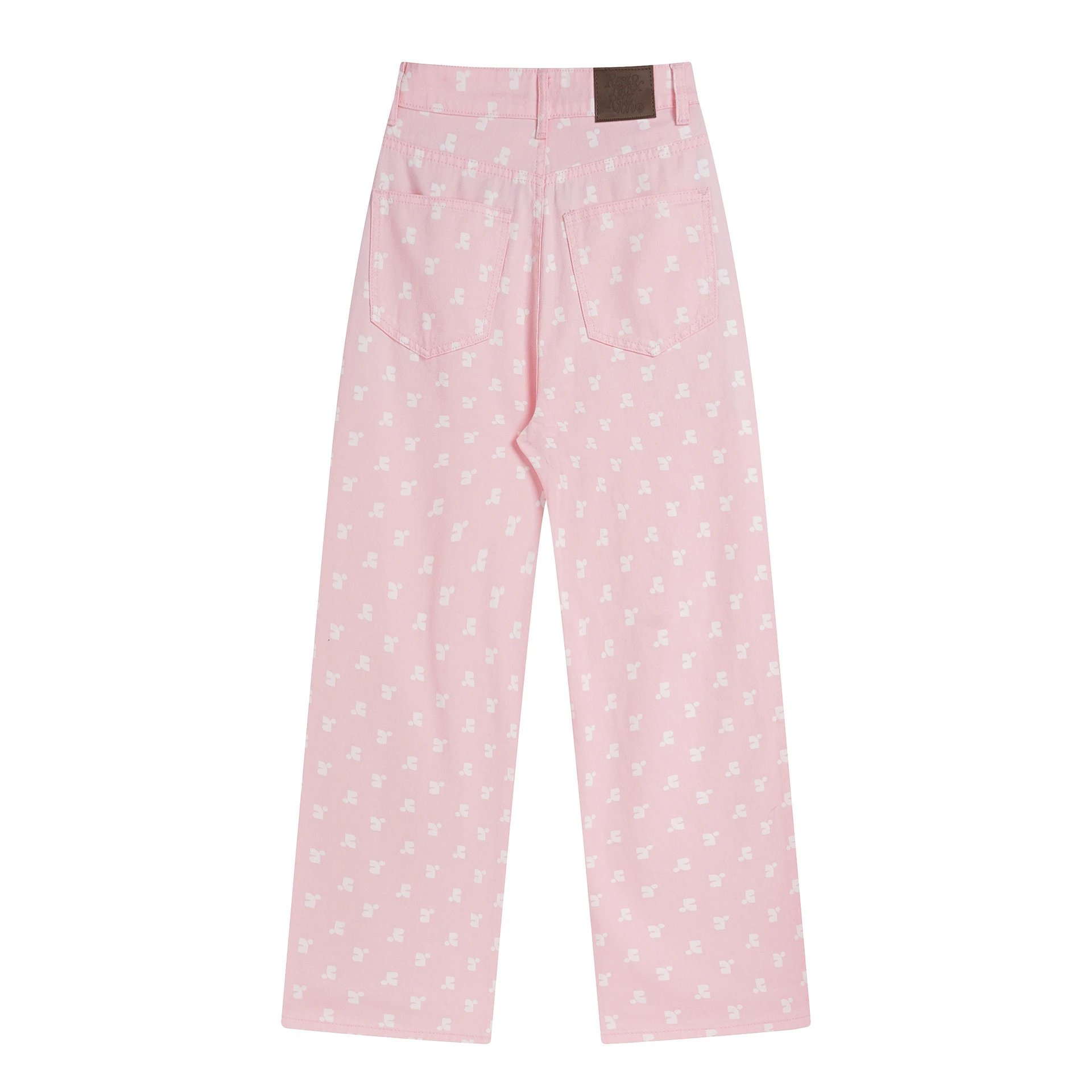 Gallery Dept. Printed Wide-Leg Jeans Brown - 5
