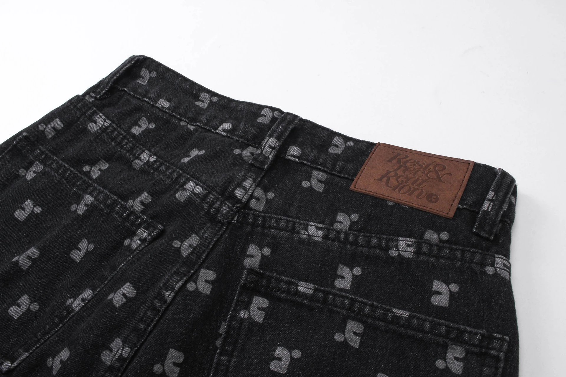 Gallery Dept. Printed Wide-Leg Jeans Brown - 18