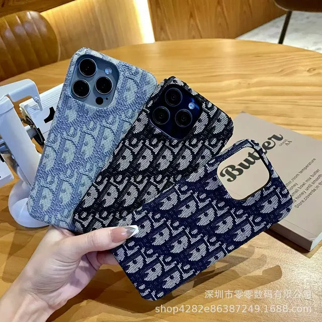 Dior Phone Cases Embroidered Oblique Monogram Fabric Case product detail image 1