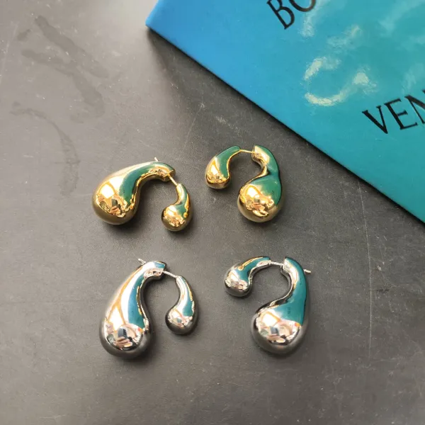 Gold Teardrop Hoop Earrings - 7