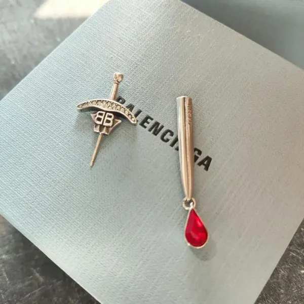 Balenciaga Sword Brooch Red Crystal - 5