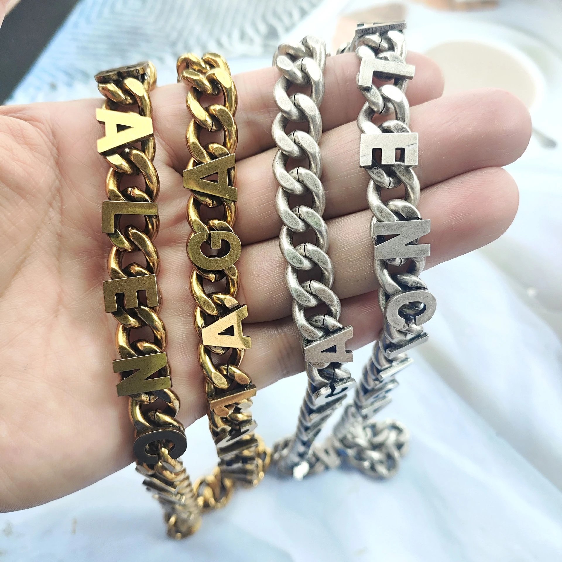 Balenciaga Logo Chain Necklace Silver - 2