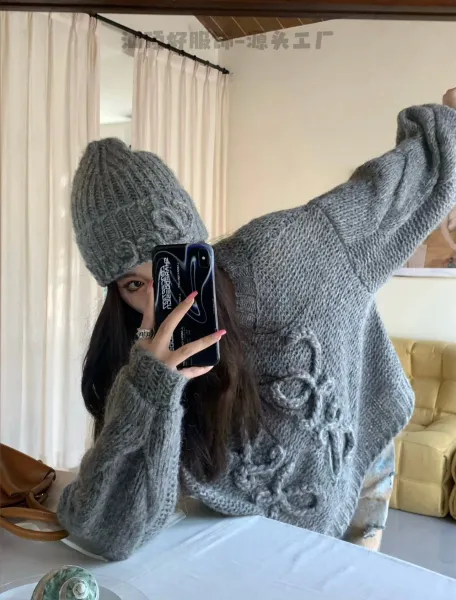 Loewe Anagram Knit Sweater Gray - 14