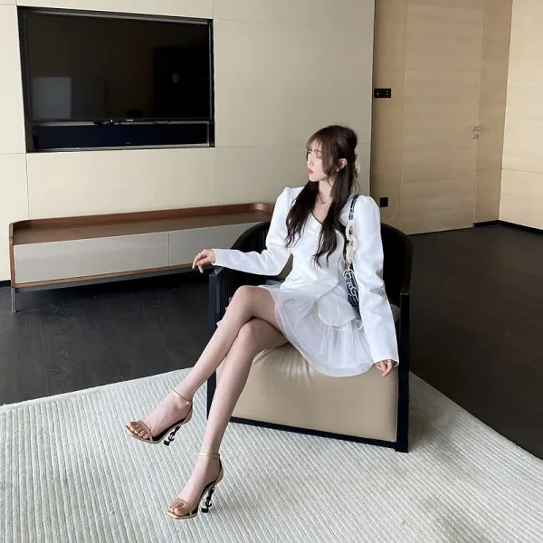 Saint Laurent Tribute Sandals Black Patent Leather Heels - 3