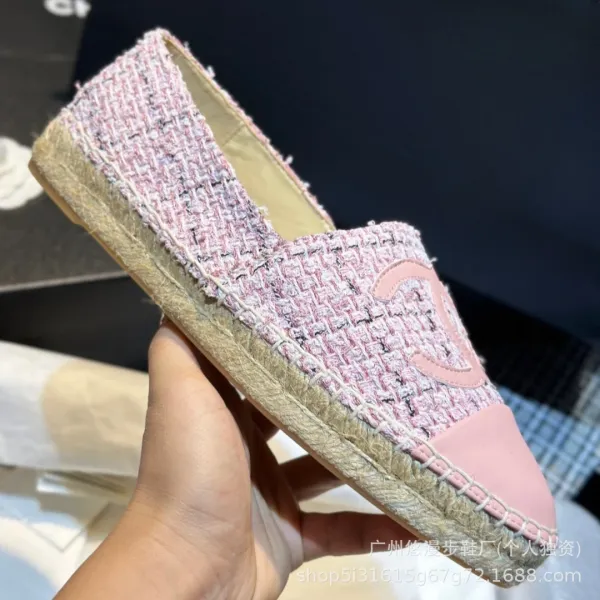 Chanel CC Logo Quilted Espadrille Loafers Black and White - 12