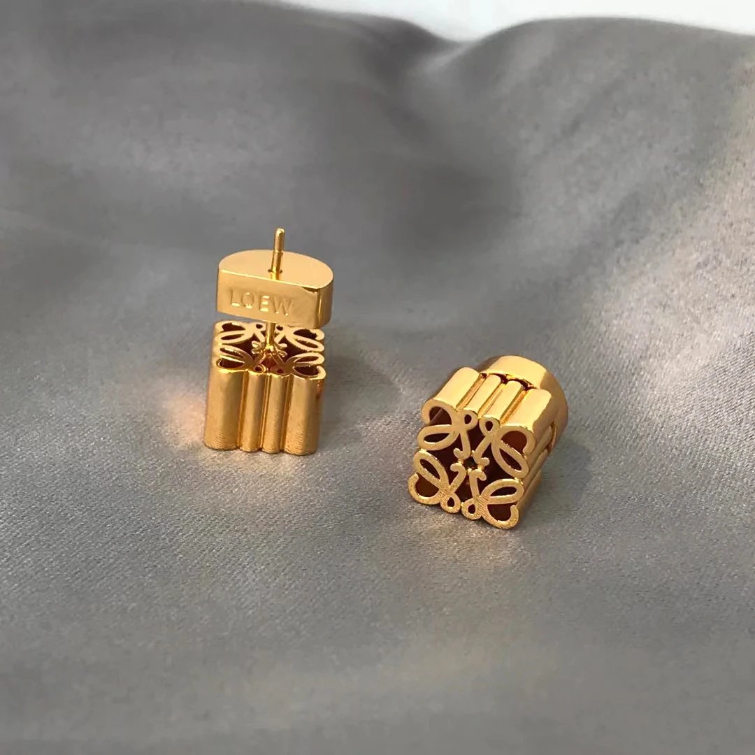 Loewe Anagram Cube Earrings Gold Jewelry - 5