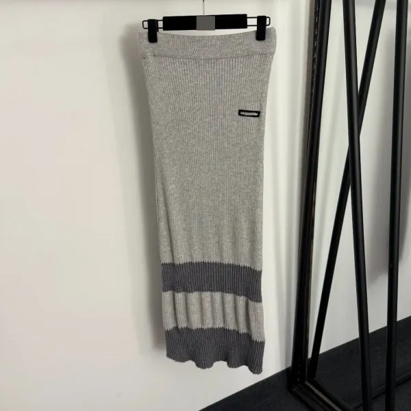 MMY Color-Block Ribbed Knit Set Gray - 8