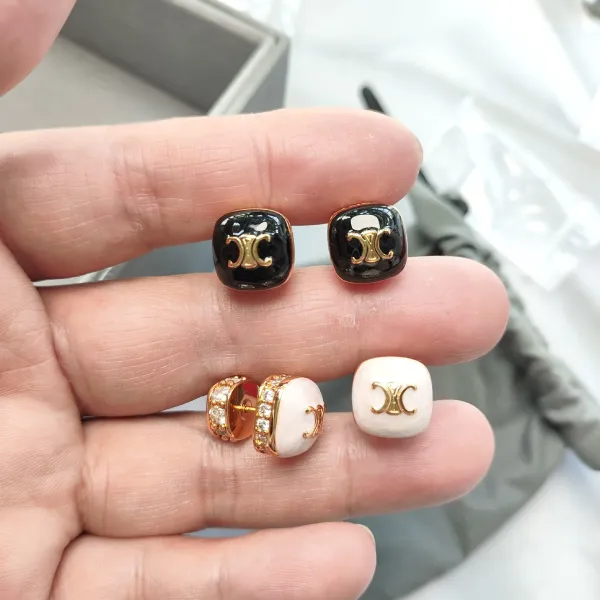 Gucci GG Marmont Stud Earrings Black Onyx Gold-Plated Earrings - 6