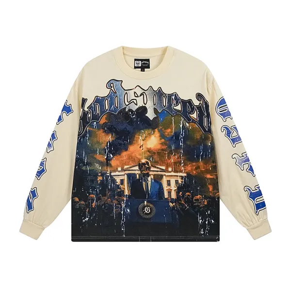 Gallery Dept x Godspeed Long Sleeve Graphic Tee Beige - 1