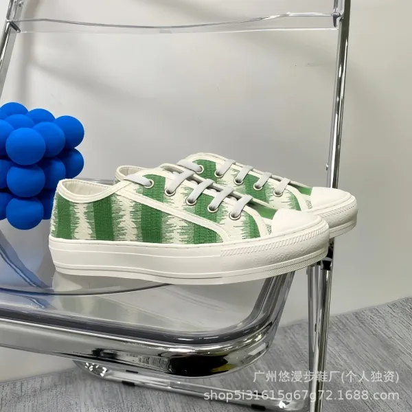 Dior B23 Oblique Print White Canvas Sneakers - 5